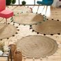 Voir la diapositive 4 : Paris Prix Tapis Rond Déco en Jute  Shira  120cm Blanc