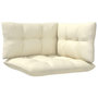 Voir la diapositive 5 : VIDAXL Salon de jardin 3 pcs avec coussins creme bois de pin