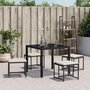 Voir la diapositive 3 : VIDAXL Tabourets de jardin avec coussins lot de 4 noir resine tressee