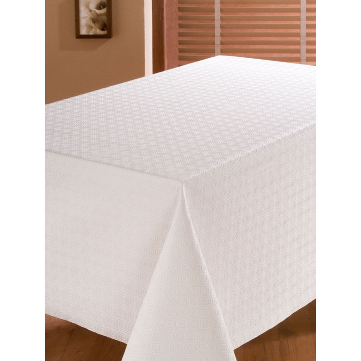 Protège table blanc rectangle 105x220 cm
