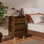 Voir la diapositive 1 : VIDAXL Tables de chevet pieds en bois 2 pcs Chene marron 40x35x69 cm