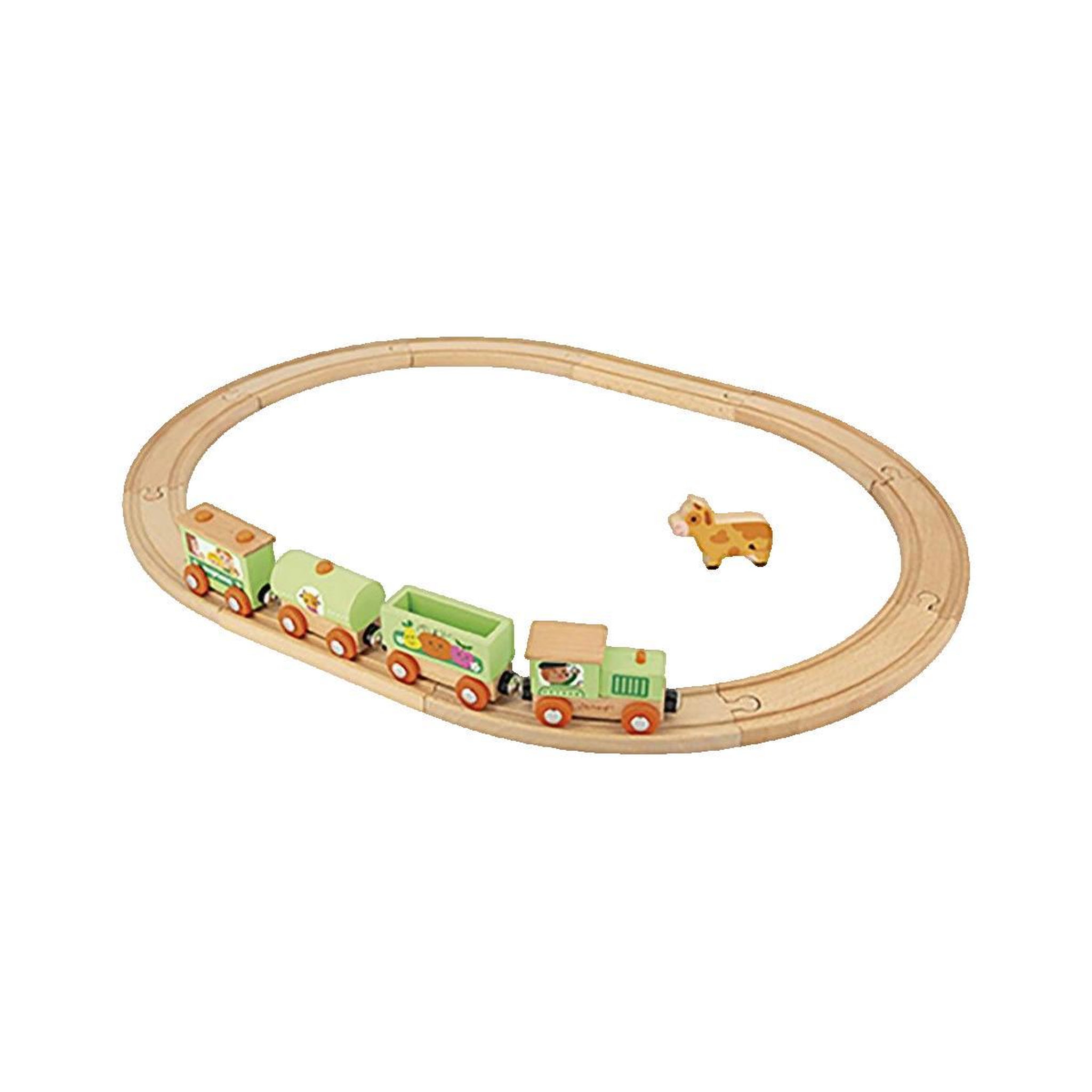 Voir la diapositive 3 : JANOD Circuit de train Janod en bois