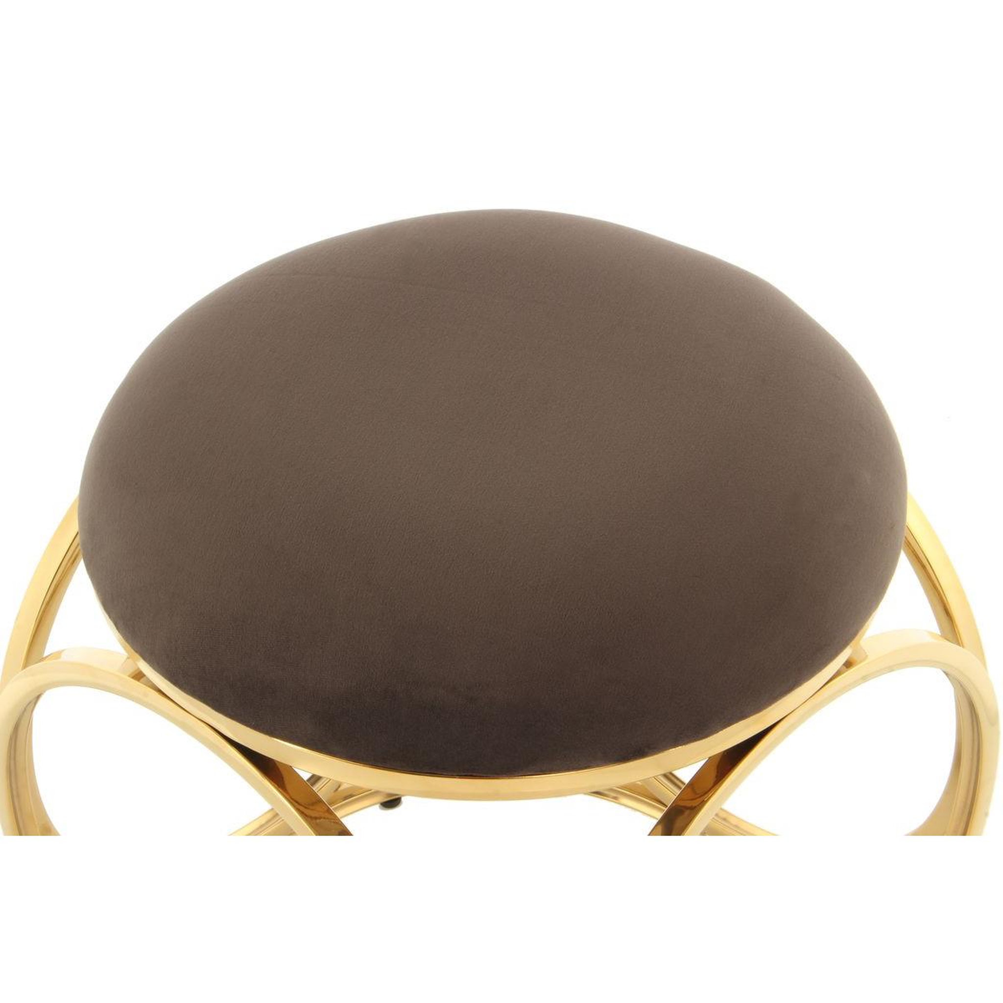 Voir la diapositive 2 : Paris Prix Tabouret design  whitney  45cm taupe & or