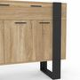 Voir la diapositive 6 : ID MARKET Buffet 100 cm PHOENIX 3 portes et 1 tiroir bois et noir