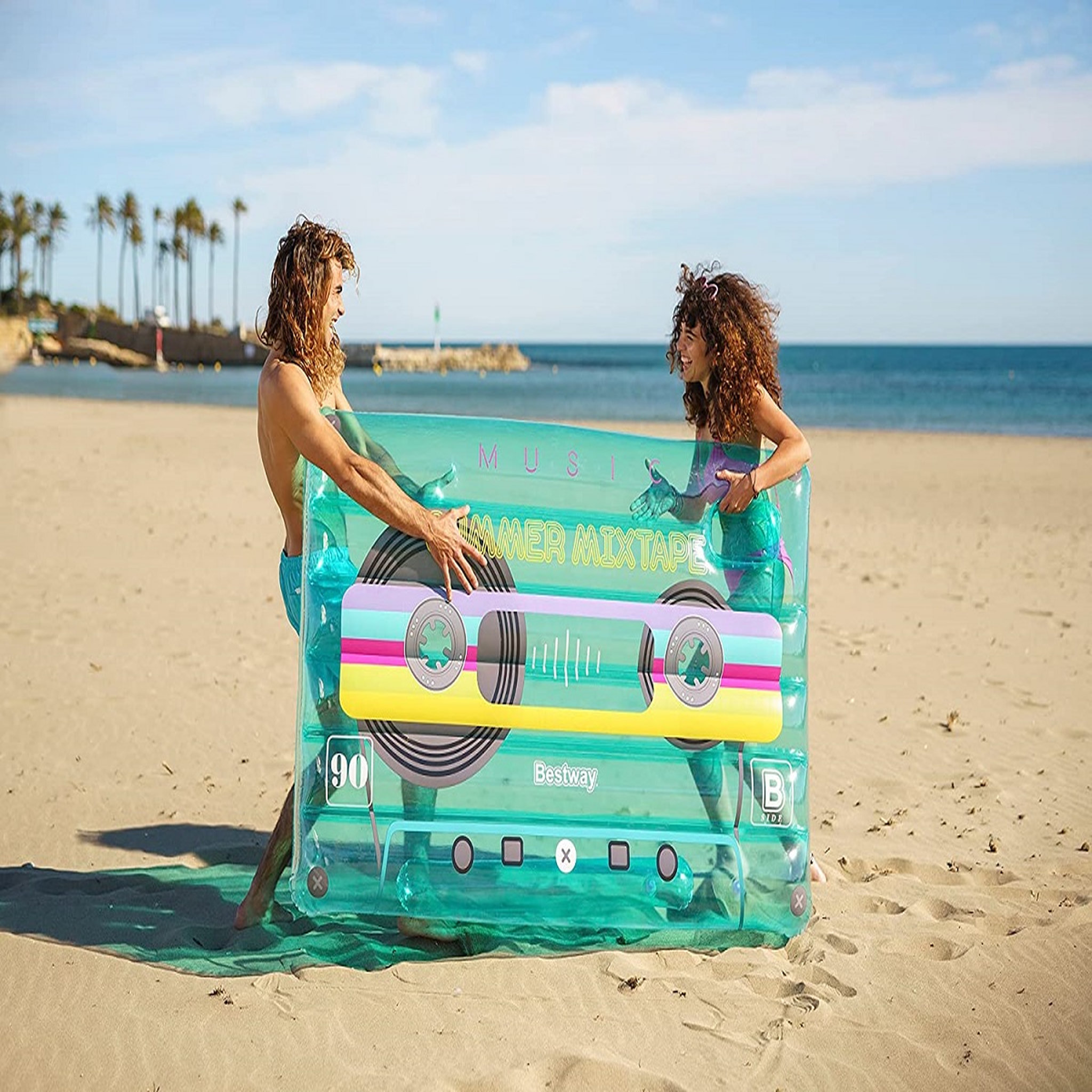 Voir la diapositive 9 : BESTWAY Matelas gonflable design rétro de cassettes