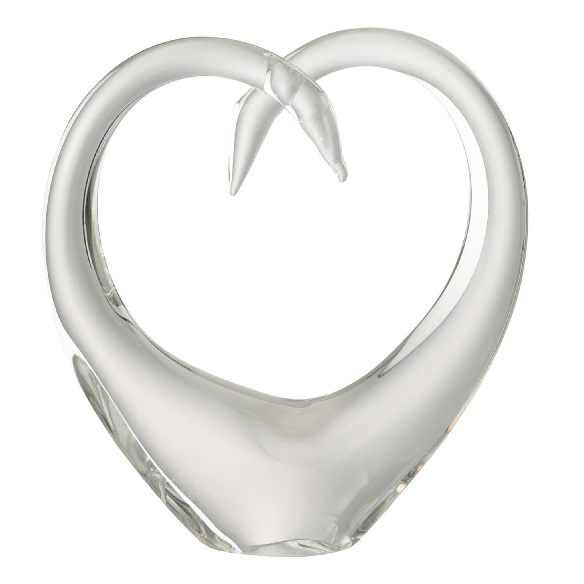 J-LINE Presse-papier en verre  cœur  23cm transparent
