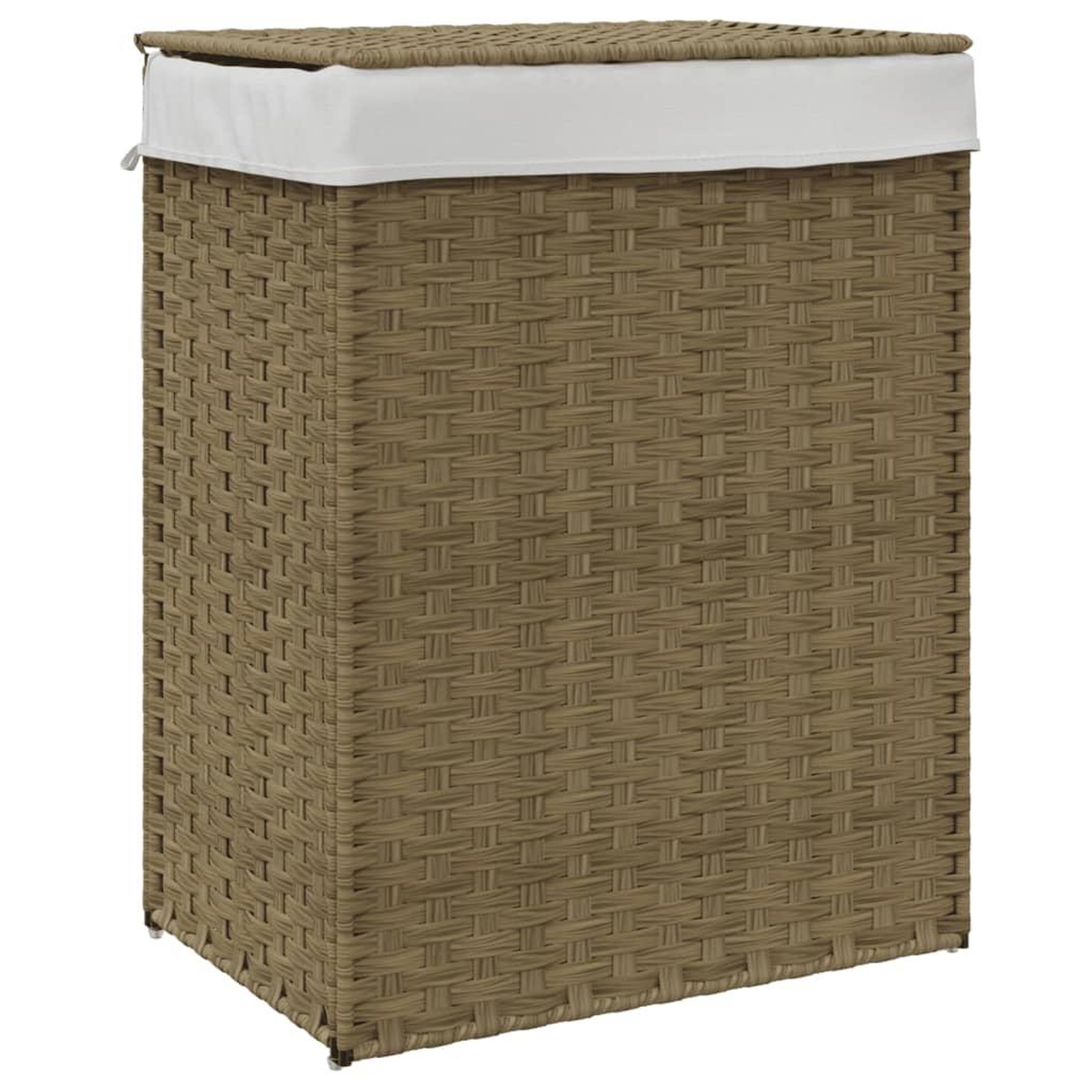 Voir la diapositive 2 : VIDAXL Panier a linge avec couvercle 46x33x60 cm resine tressee