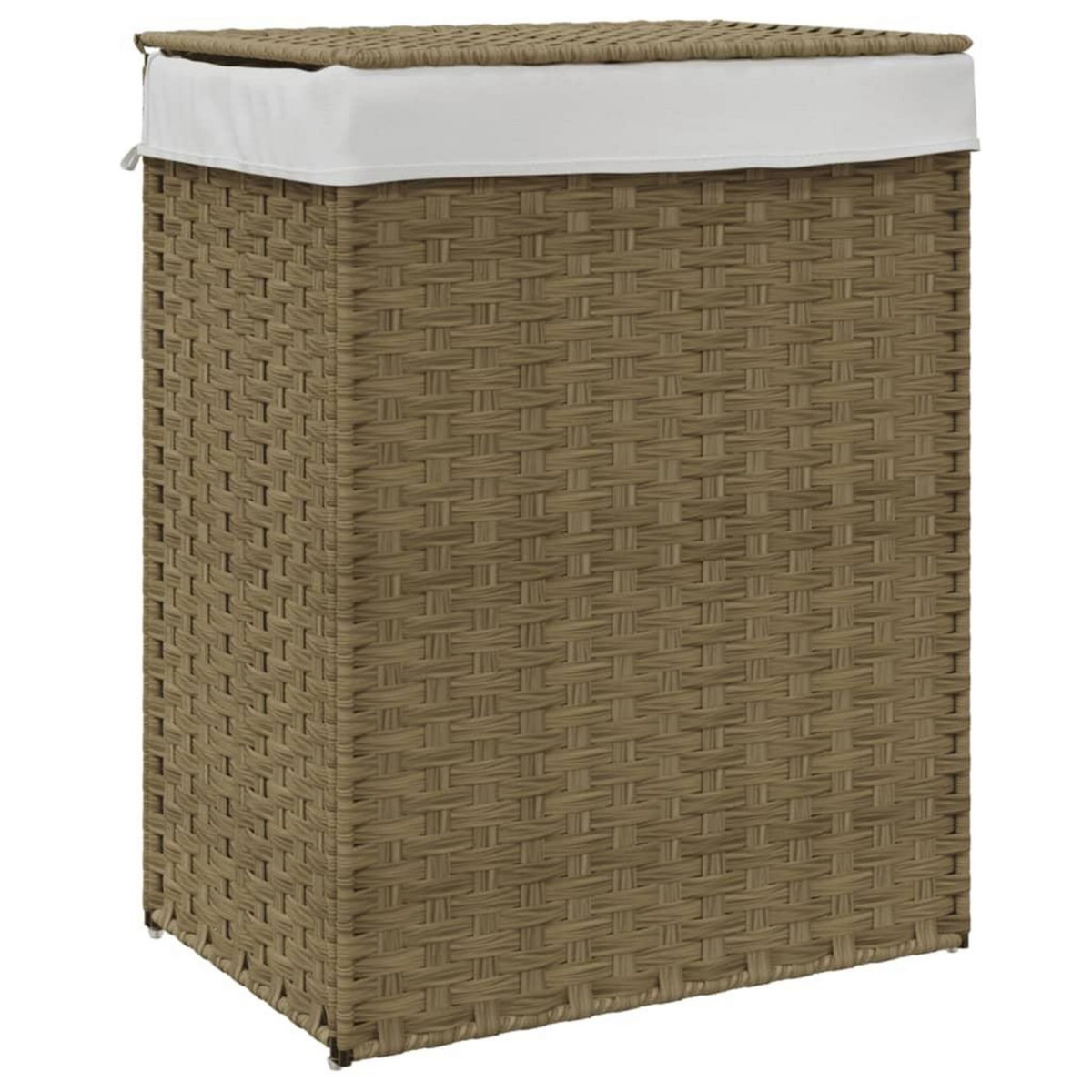 VIDAXL Panier a linge avec couvercle 46x33x60 cm resine tressee