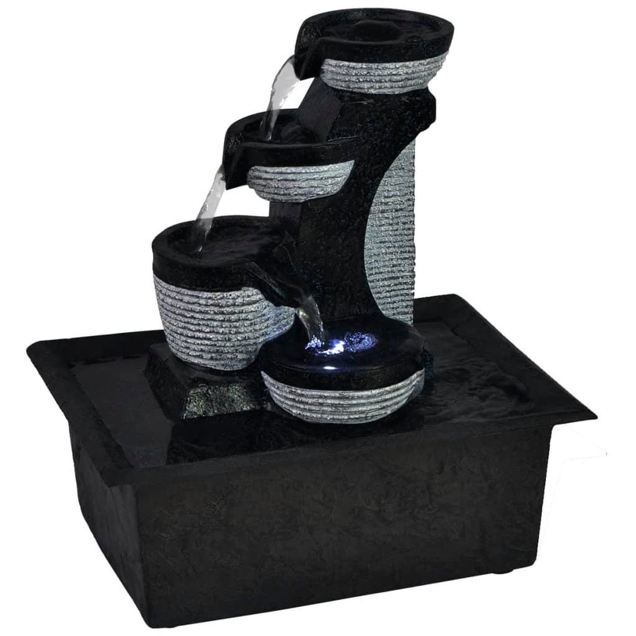 VIDAXL Fontaine d'interieur avec lampe LED Polyresine