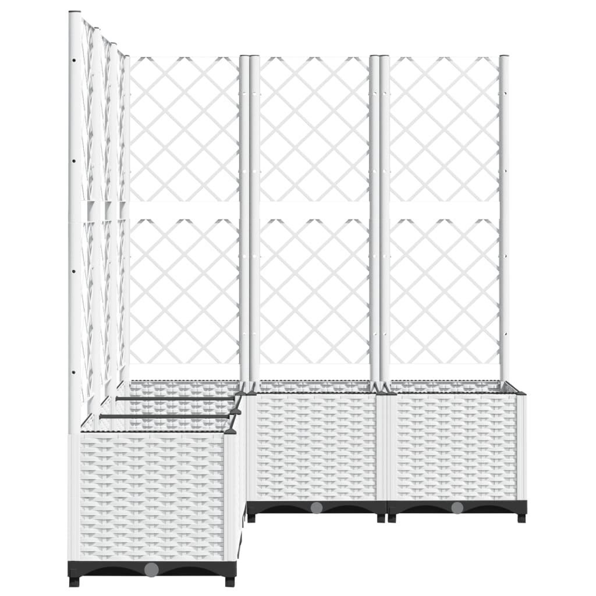 Voir la diapositive 4 : VIDAXL Jardiniere avec treillis Blanc 120x120x136 cm PP