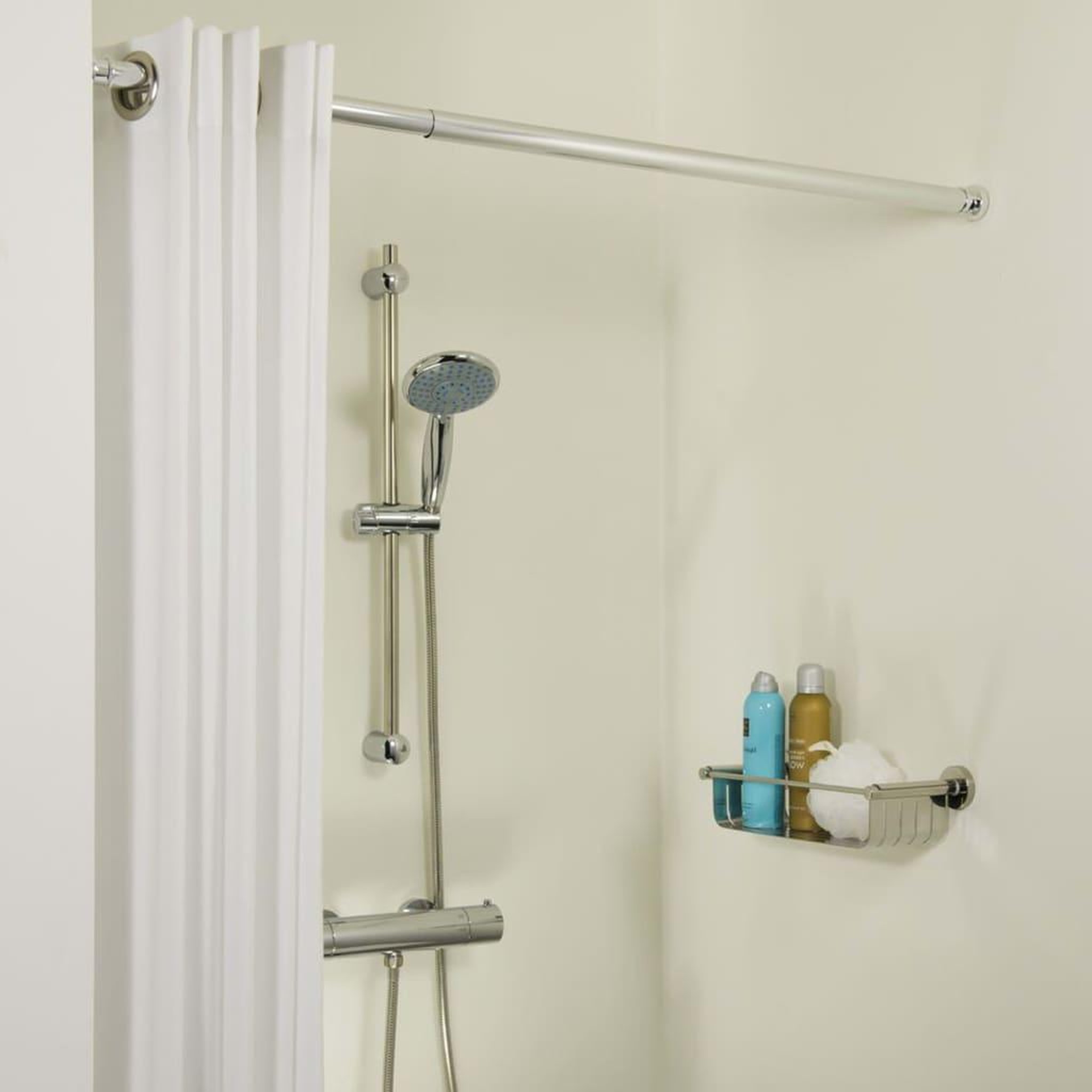 Voir la diapositive 1 : SEALSKIN Sealskin Tringle de rideau de douche telescopique 80-130 cm chrome