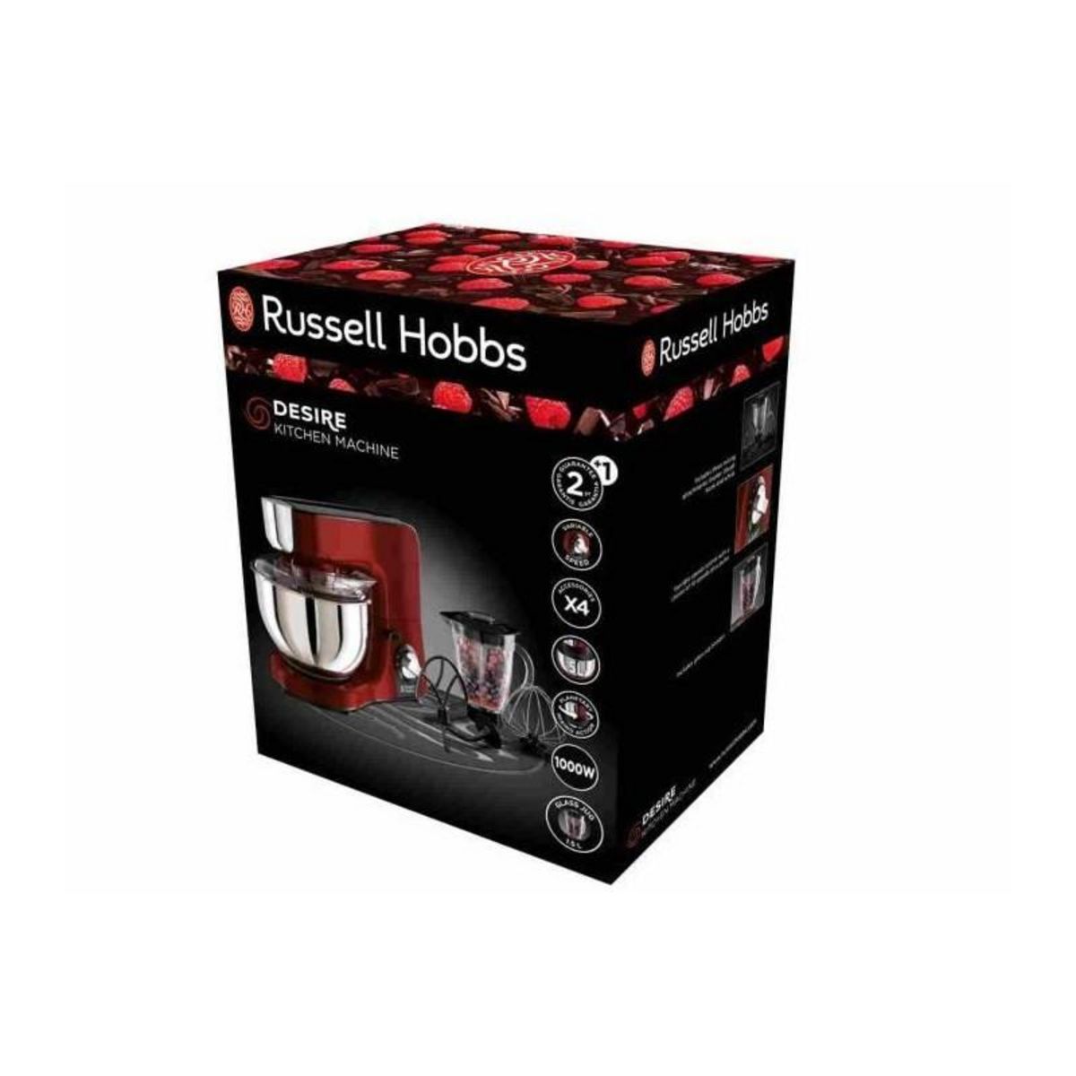 Russell Hobbs Robot de Cuisine - RUSSELL HOBBS - Desire 23480-56 - 1000 W - Bol 5 L - 10 vitesses - Bol blender 1,5L