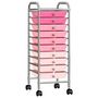 Voir la diapositive 2 : VIDAXL Chariot de rangement mobile a 10 tiroirs Ombre Rose Plastique