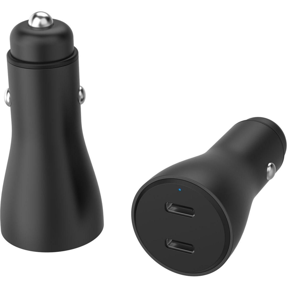 ADEQWAT Chargeur allume cigare 60W 2x USB-C noir