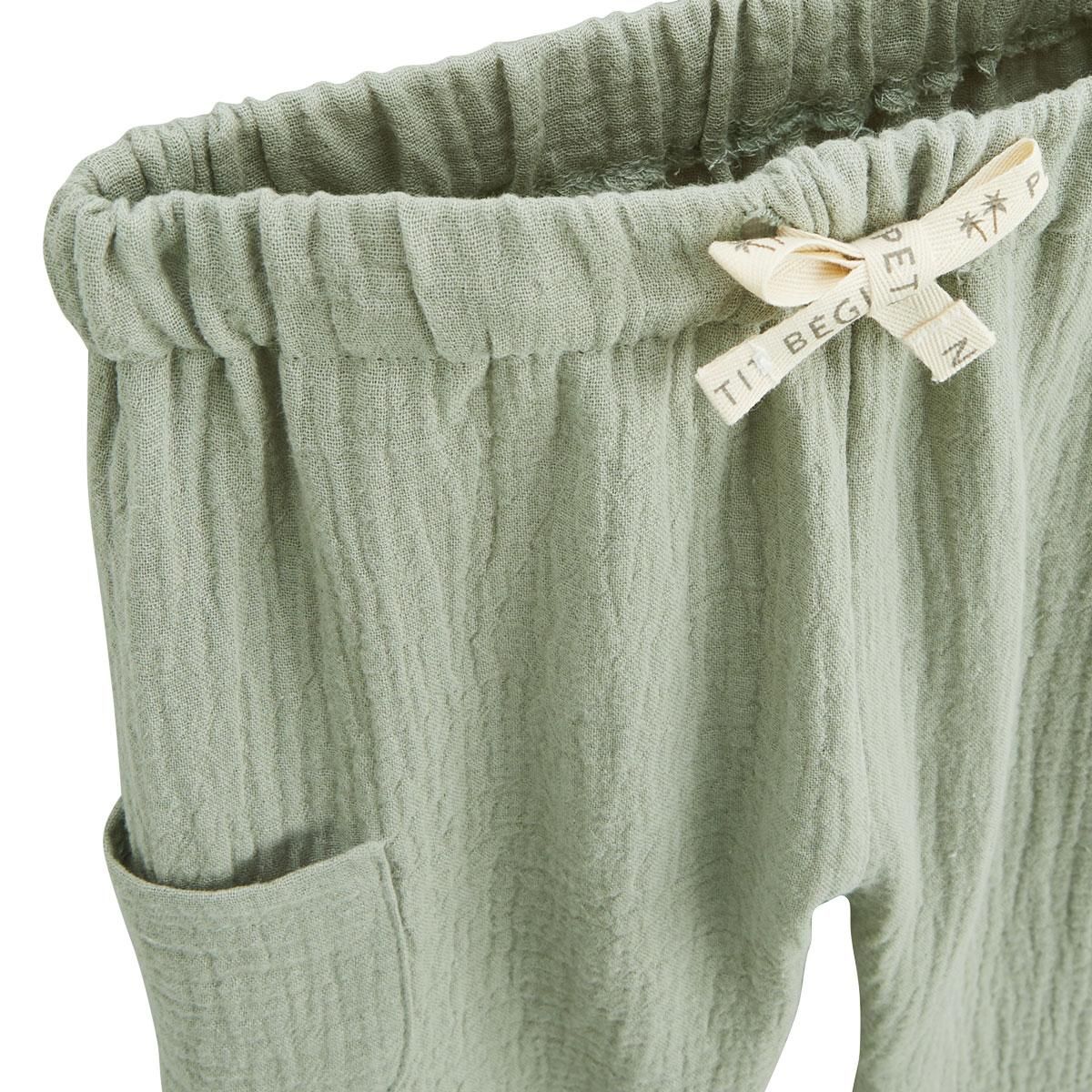 Petit Béguin Pantalon enfant en gaze de coton Gao