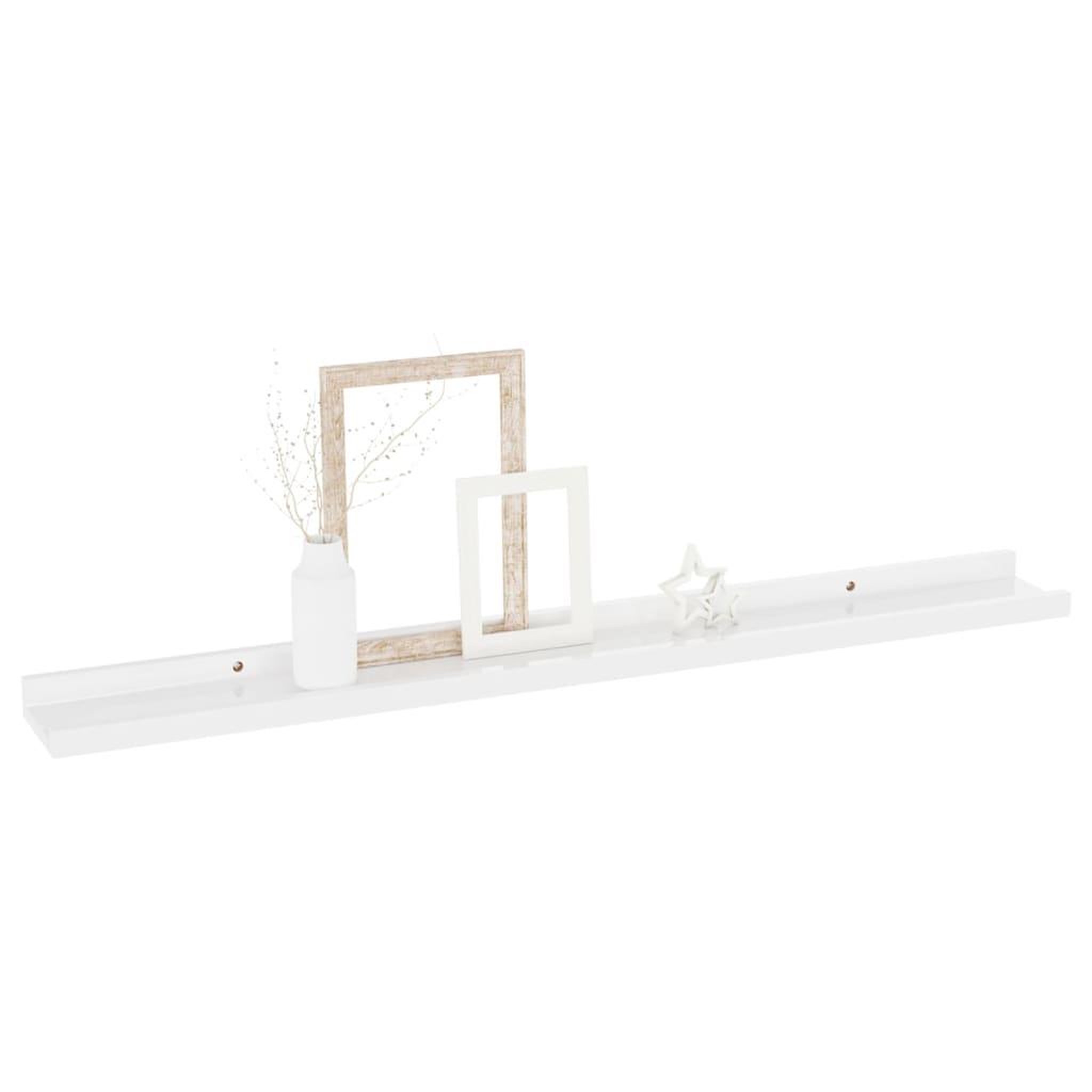 Voir la diapositive 3 : VIDAXL Etageres murales 4 pcs Blanc brillant 80x9x3 cm