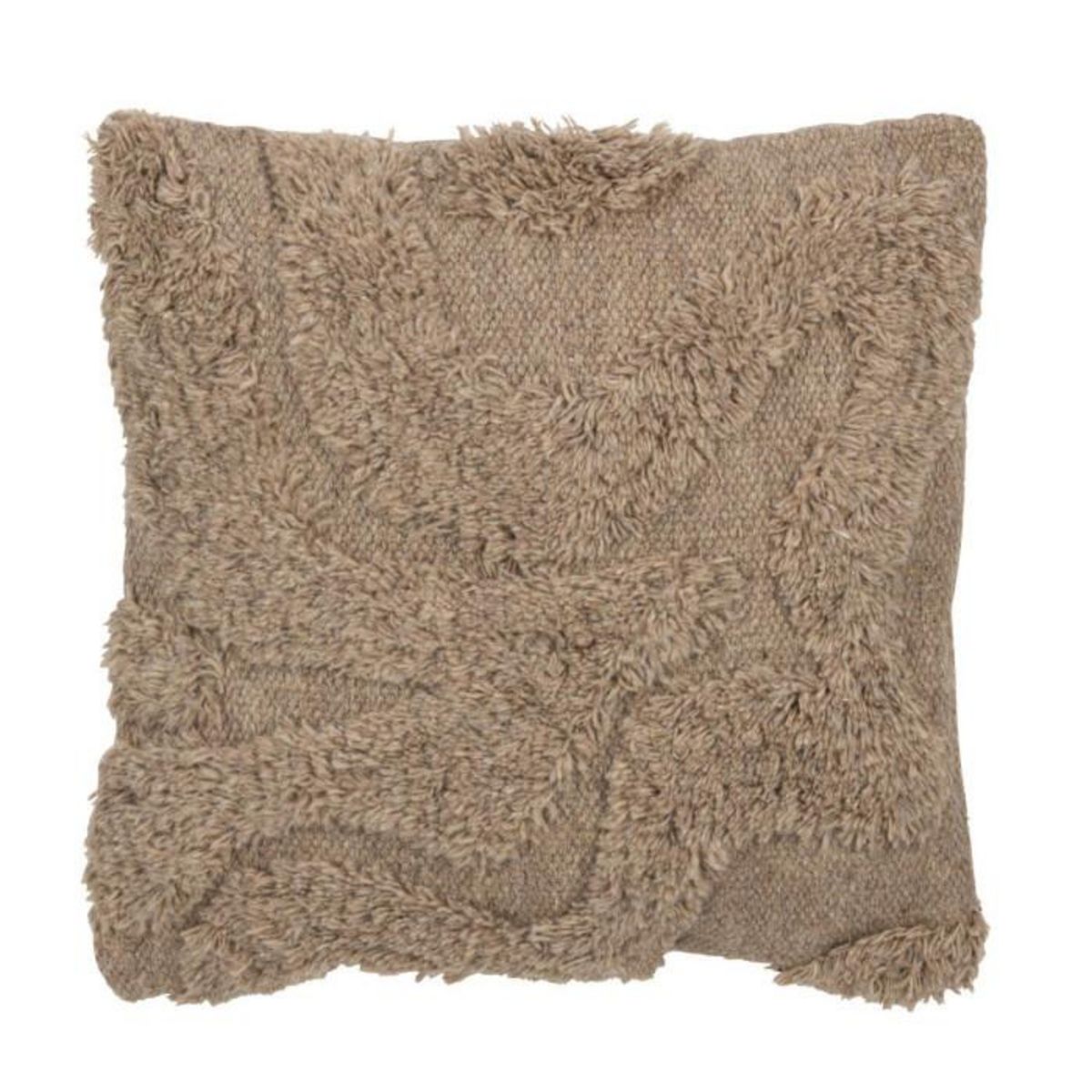 Paris Prix Coussin Tufté Courbes  Jaisalmer  45x45cm Beige