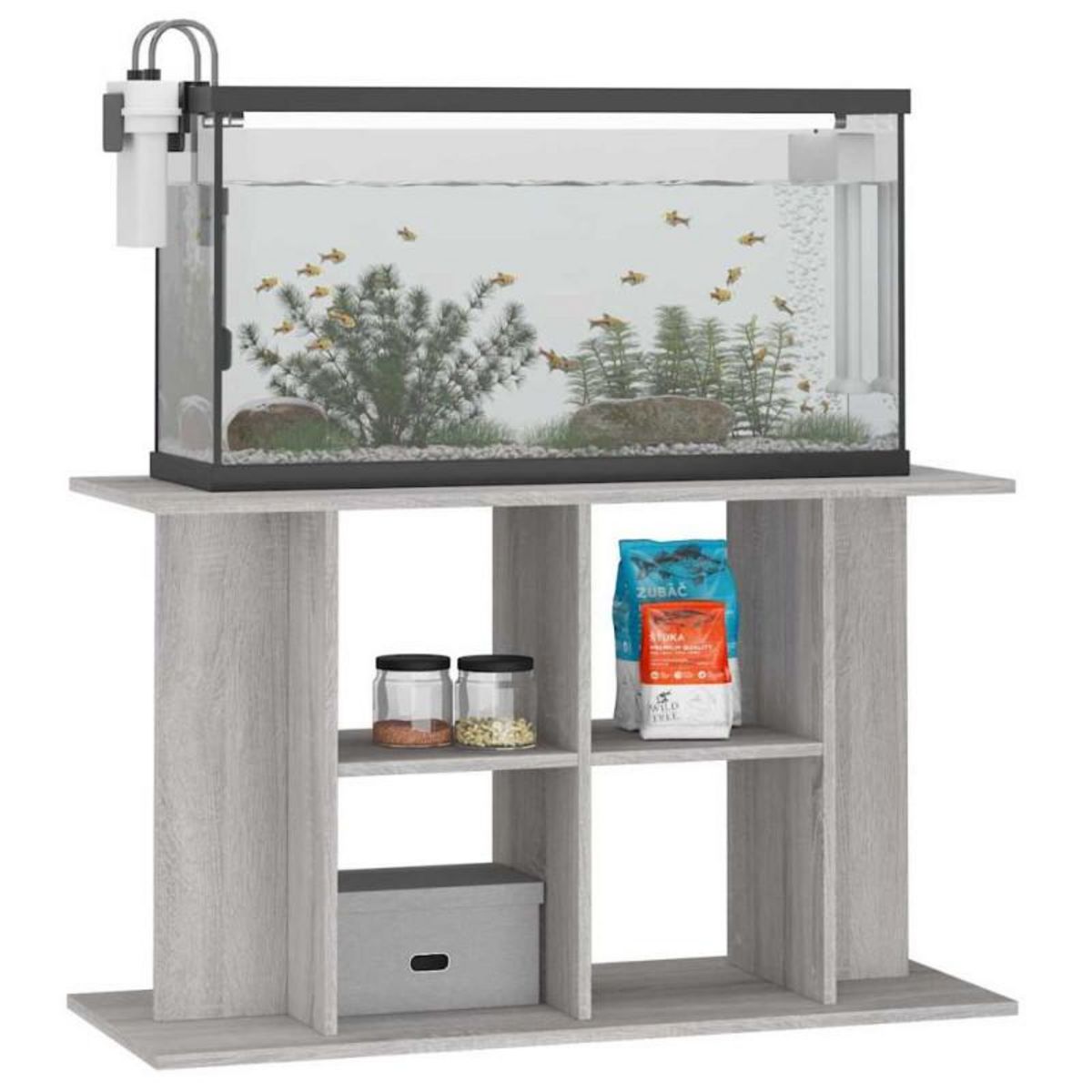 VIDAXL Support pour aquarium sonoma gris 100x40x60cm bois d ingénierie