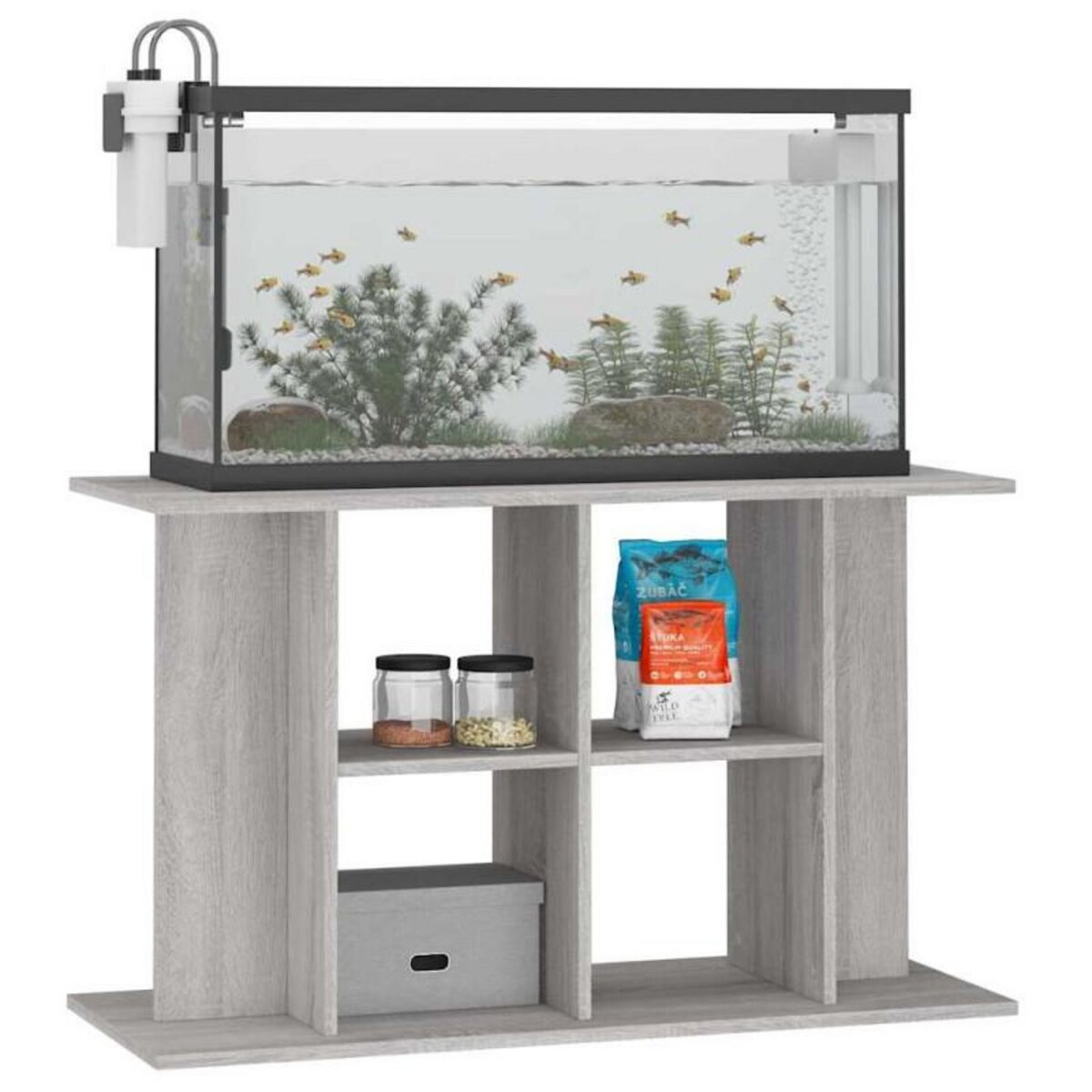 VIDAXL Support pour aquarium sonoma gris 100x40x60cm bois d ingénierie