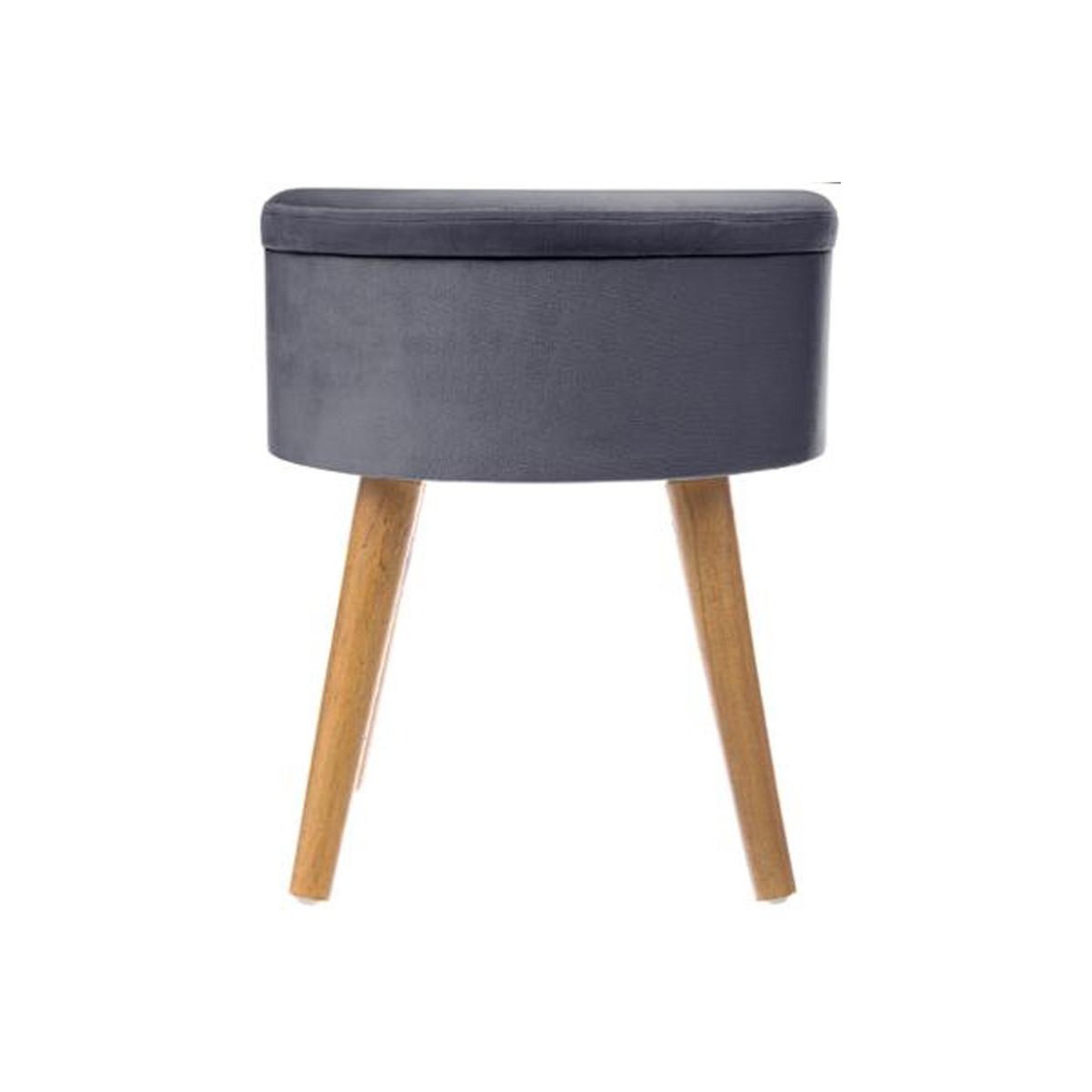Voir la diapositive 3 : ATMOSPHERA Tabouret coffre scandinave  tess  44cm gris foncé