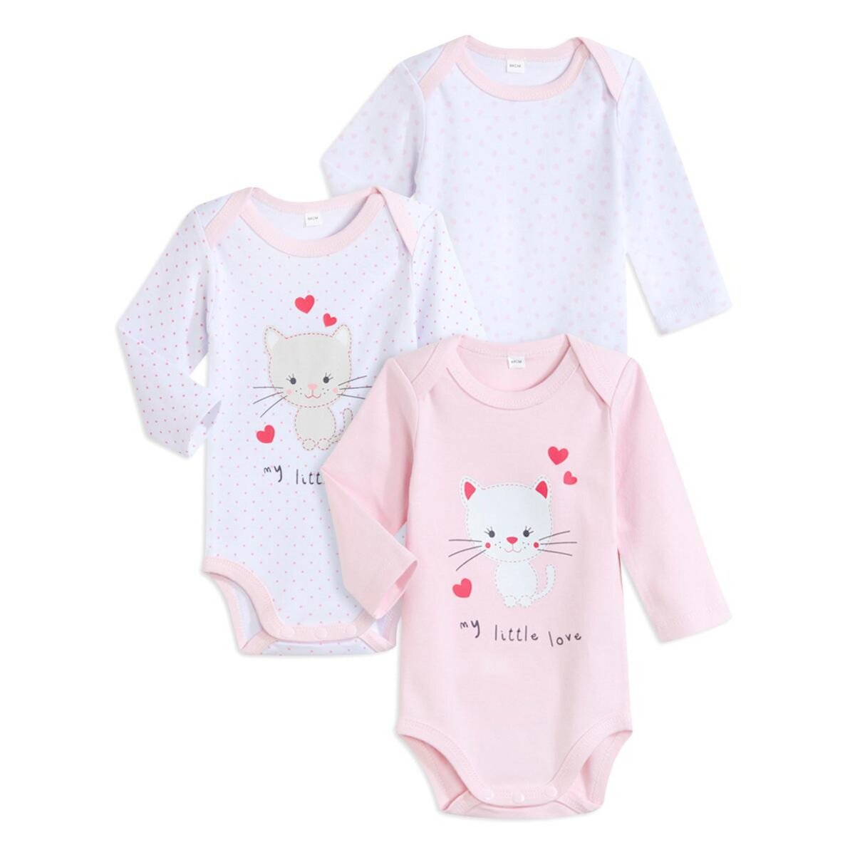 IN EXTENSO Lot de 3 bodies manches longues Bébé 