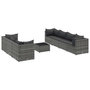 Voir la diapositive 2 : VIDAXL Salon de jardin 8 pcs avec coussins Gris Resine tressee
