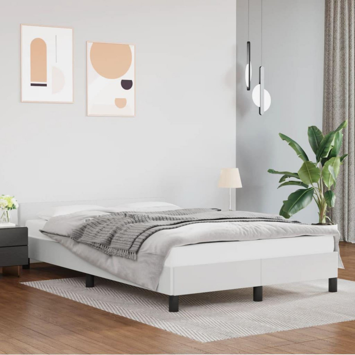 VIDAXL Cadre de lit avec tete de lit sans matelas blanc 120x200 cm