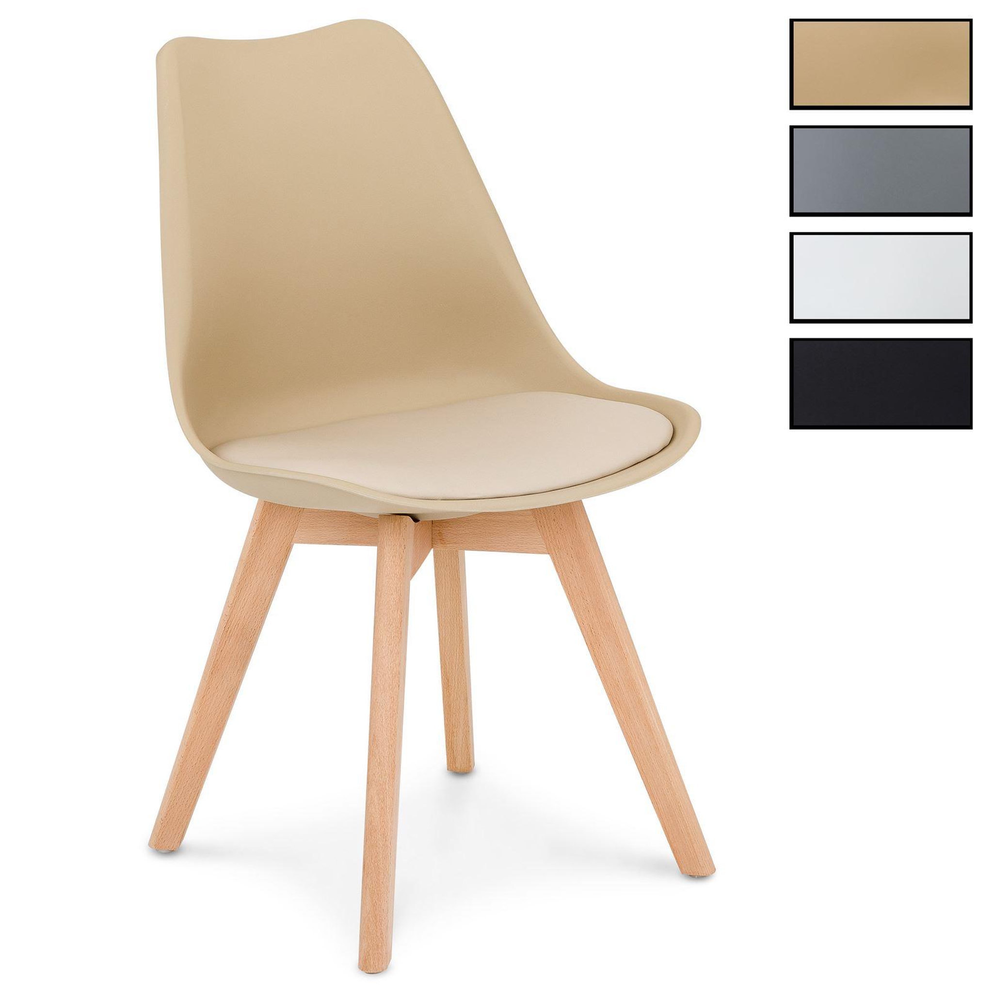 IDIMEX Lot de 4 chaises scandinaves abby, en synthétique. Coloris disponibles : Noir