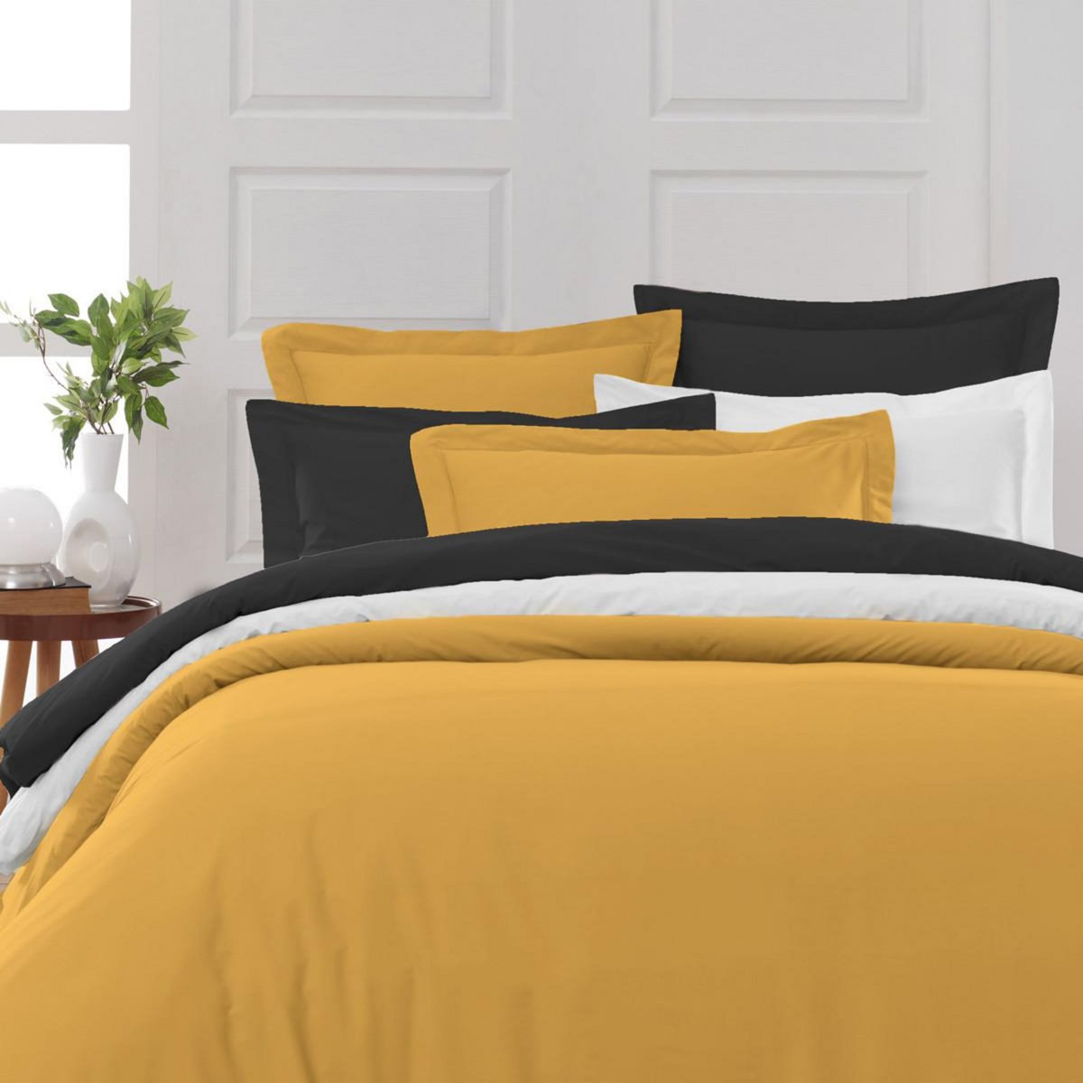 Sensei Maison Lot de 2 taies d'oreiller en percale de coton SOFT PERCALE