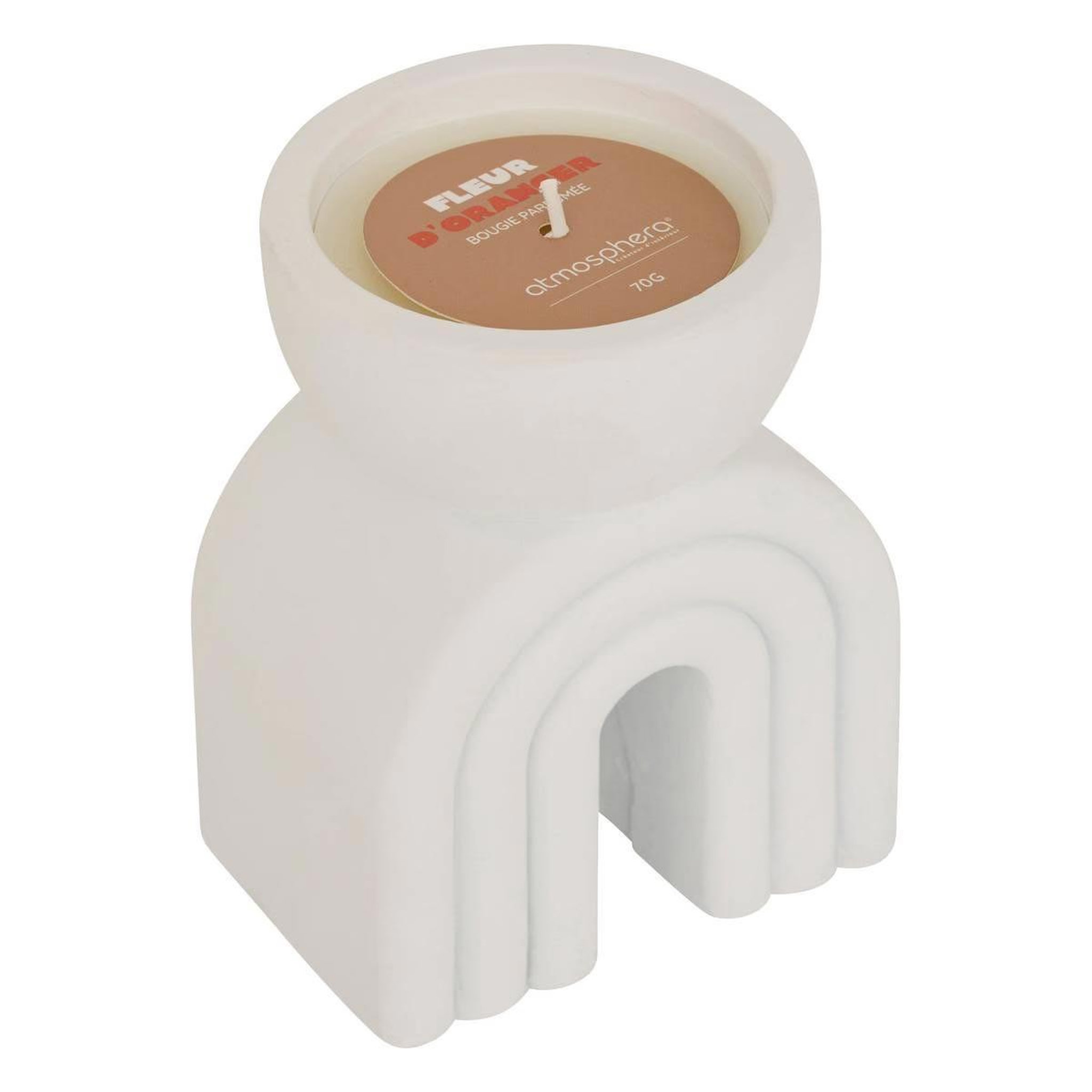 ATMOSPHERA Bougie parfumée en ciment  oran  70g fleur d'oranger