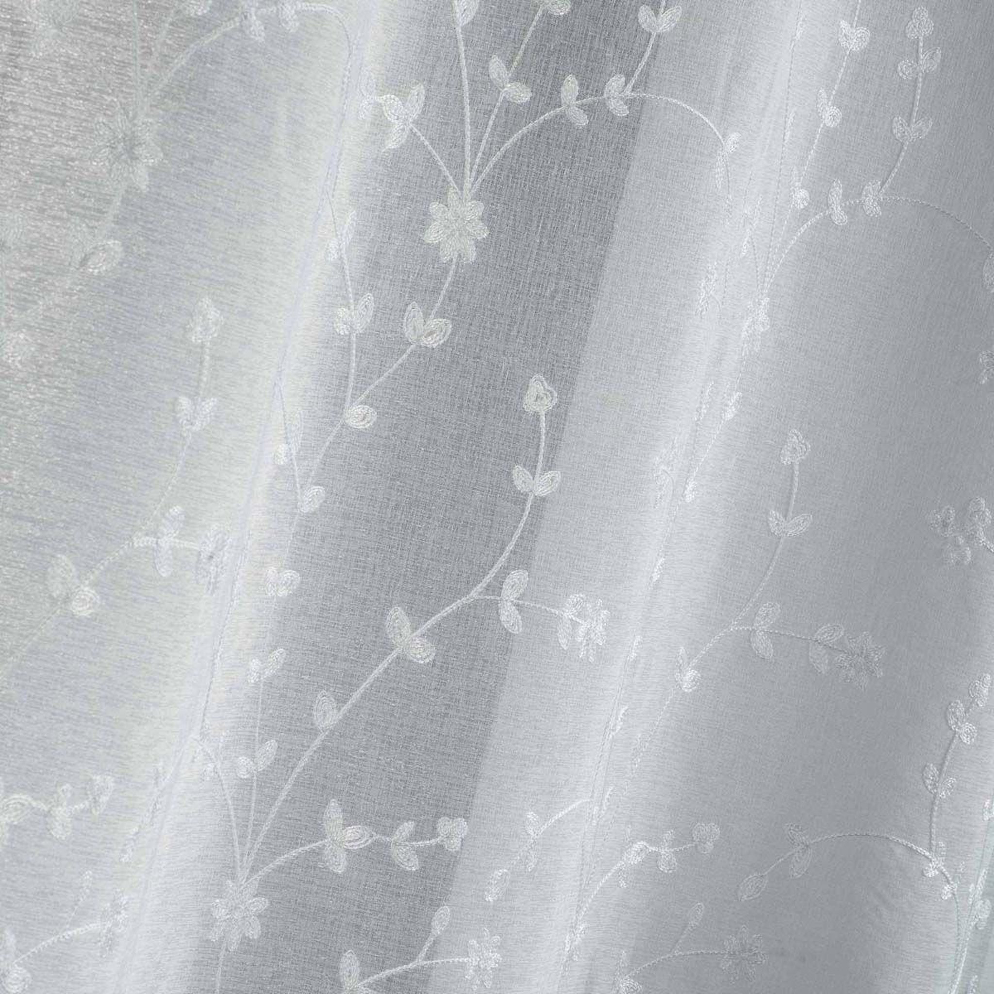 Voir la diapositive 2 : Douceur d'Intérieur Paire de voilages  petite fleur  60x120cm blanc