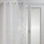 ATMOSPHERA Voilage brodé Izzy 140 x 240 cm. Coloris disponibles : Vert, Jaune