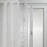 ATMOSPHERA Voilage brodé Izzy 140 x 240 cm. Coloris disponibles : Vert, Jaune