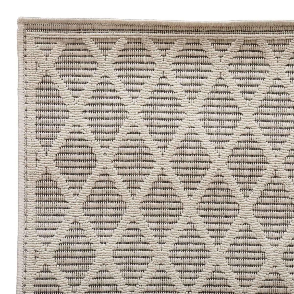 ATMOSPHERA Tapis rectangulaire intérieur et extérieur Losange - 120 x 170 cm - Noir et blanc