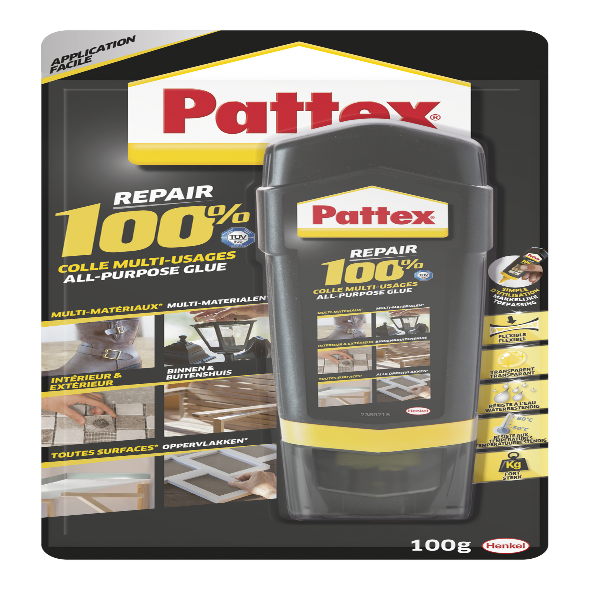 PATTEX Colle réparation gel 100% multi usages PATTEX, 100 g