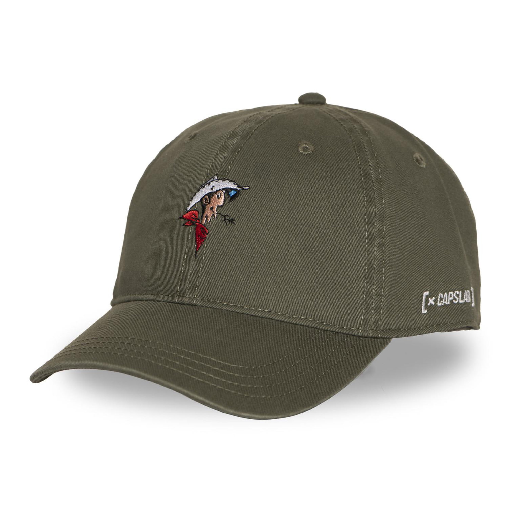 CAPSLAB Casquette dad cap avec broderie lucky luke head lucky. Coloris disponibles : Vert