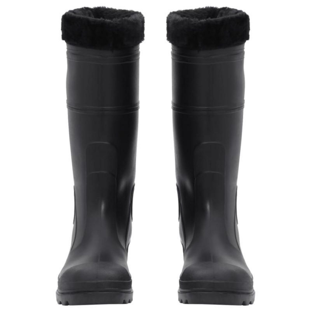 VIDAXL Bottes de pluie avec chaussettes amovibles noir taille 43 PVC