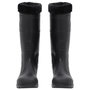 Voir la diapositive 3 : VIDAXL Bottes de pluie avec chaussettes amovibles noir taille 43 PVC