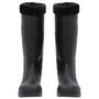 Voir la diapositive 3 : VIDAXL Bottes de pluie avec chaussettes amovibles noir taille 43 PVC