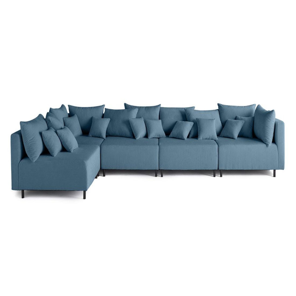 LISA DESIGN Edinburg - canapé modulable d'angle réversible 5 places - en velours côtelé