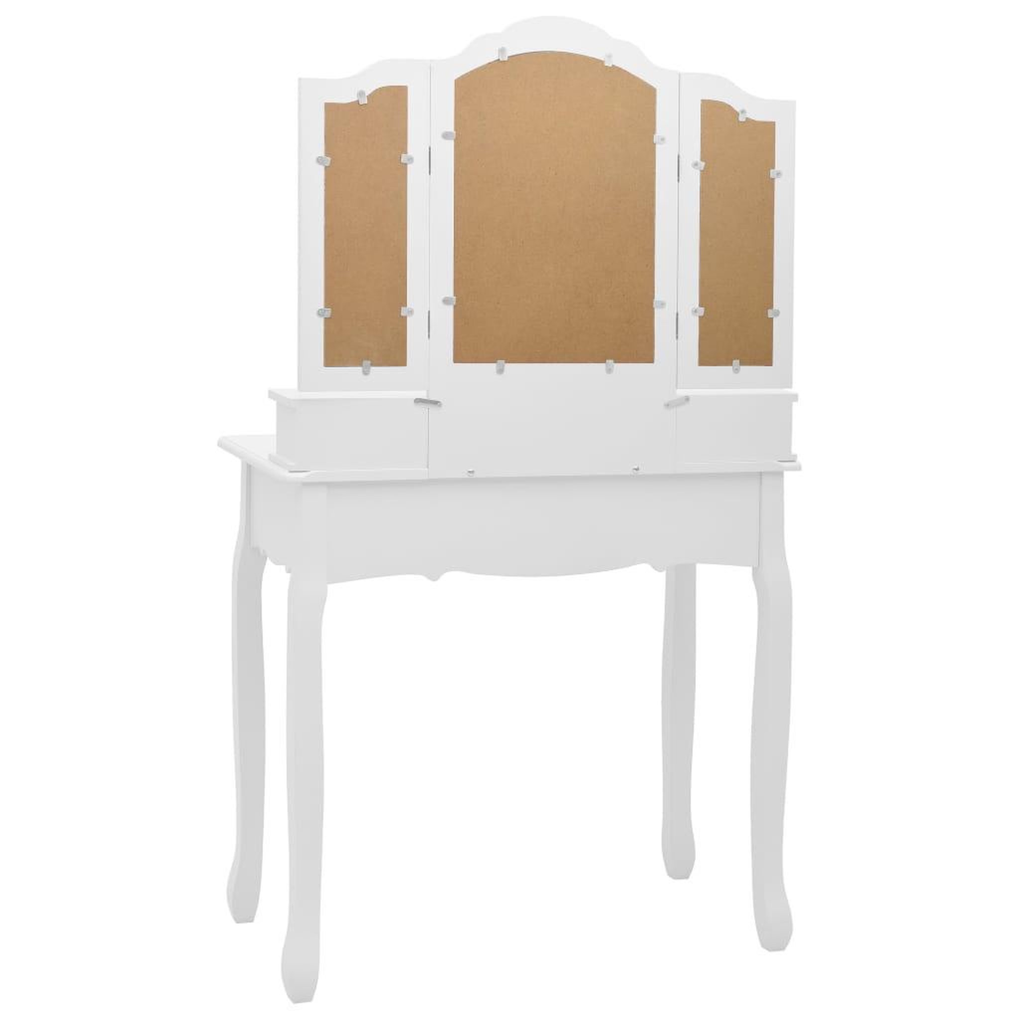 Voir la diapositive 5 : VIDAXL Ensemble de coiffeuse avec tabouret Blanc 80x69x141cm Paulownia