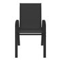 Voir la diapositive 3 : ID MARKET Lot de 4 chaises de jardin LYMA métal et textilène empilables noires