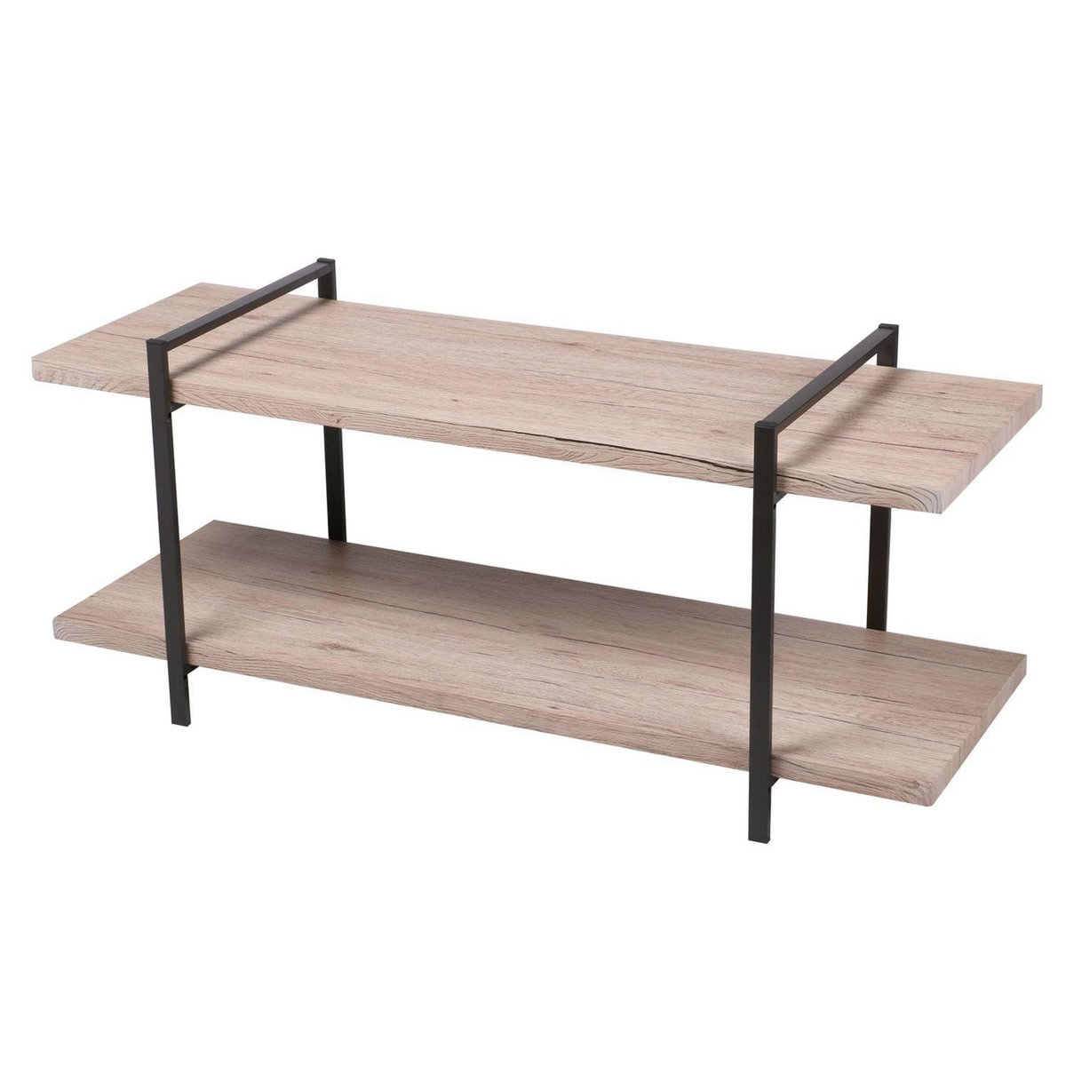 DIVERS Meuble TV industriel en bois et métal Dock - L. 120 x H. 55 cm - Noir