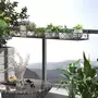 OUTSUNNY Support de pot de fleurs jardinière suspendu - fixations réglables - jardinière pour balcon - dim. 100L x 31l x 12H cm - métal noir
