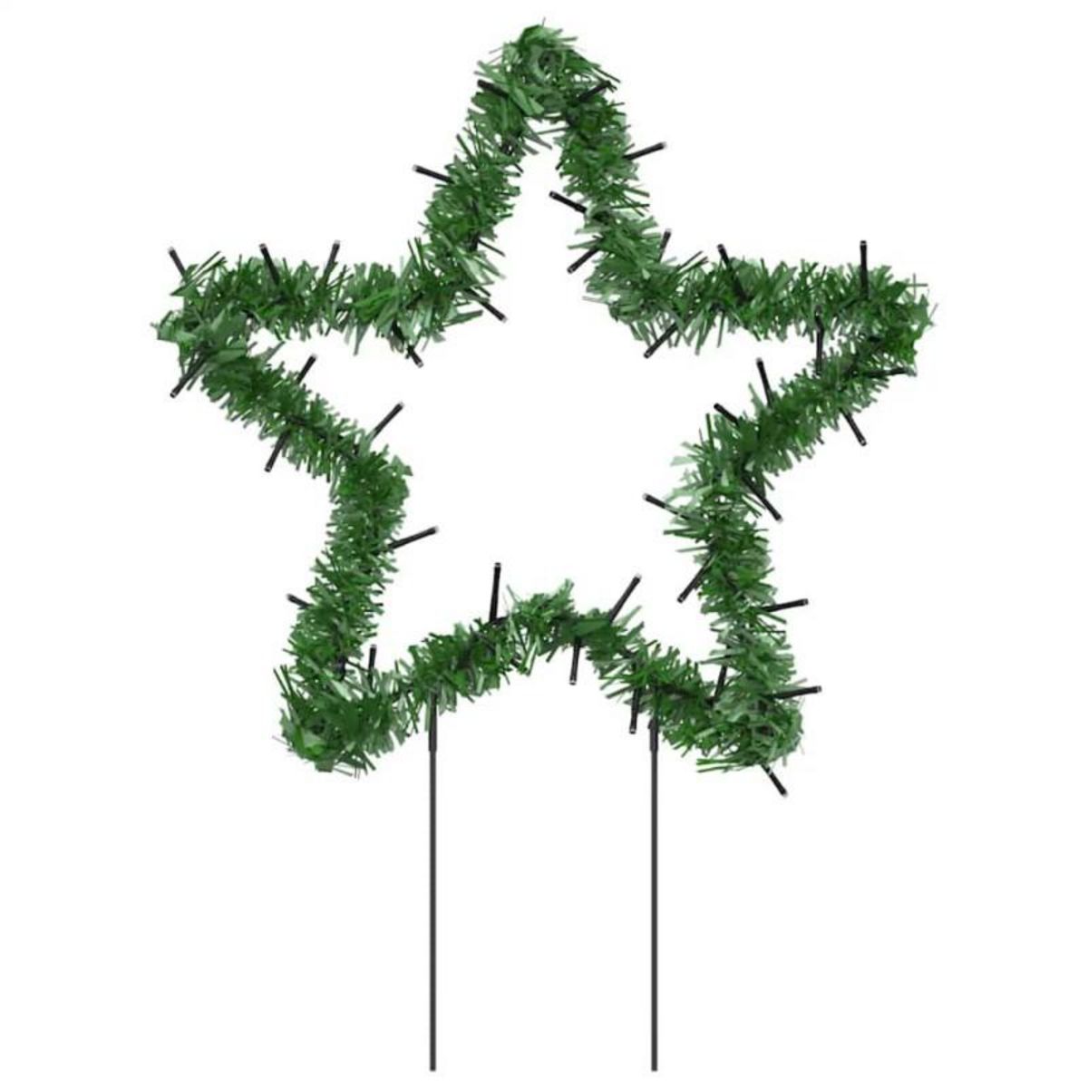 VIDAXL Décoration lumineuse étoile de Noël piquets 3 pcs 50 LED 29 cm