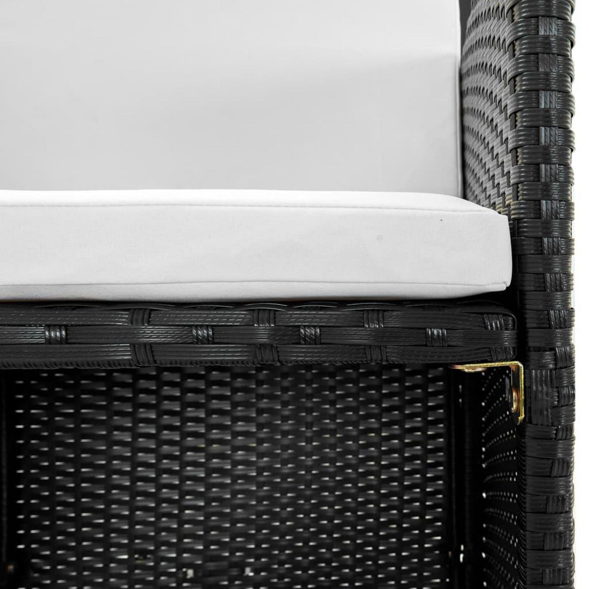 VIDAXL Salon de jardin 13 pcs avec coussins Resine tressee Noir