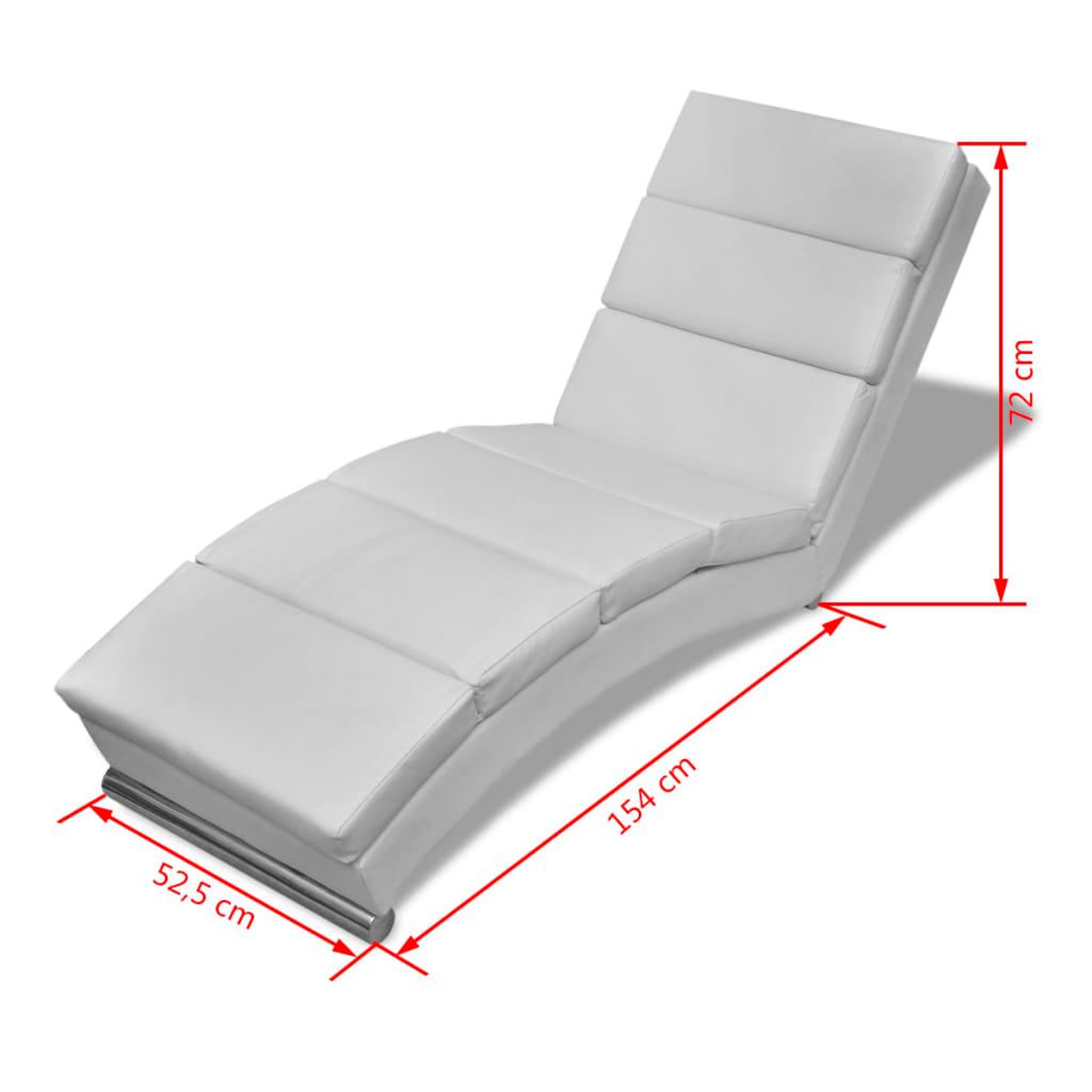 Voir la diapositive 5 : VIDAXL Chaise longue Blanc Similicuir