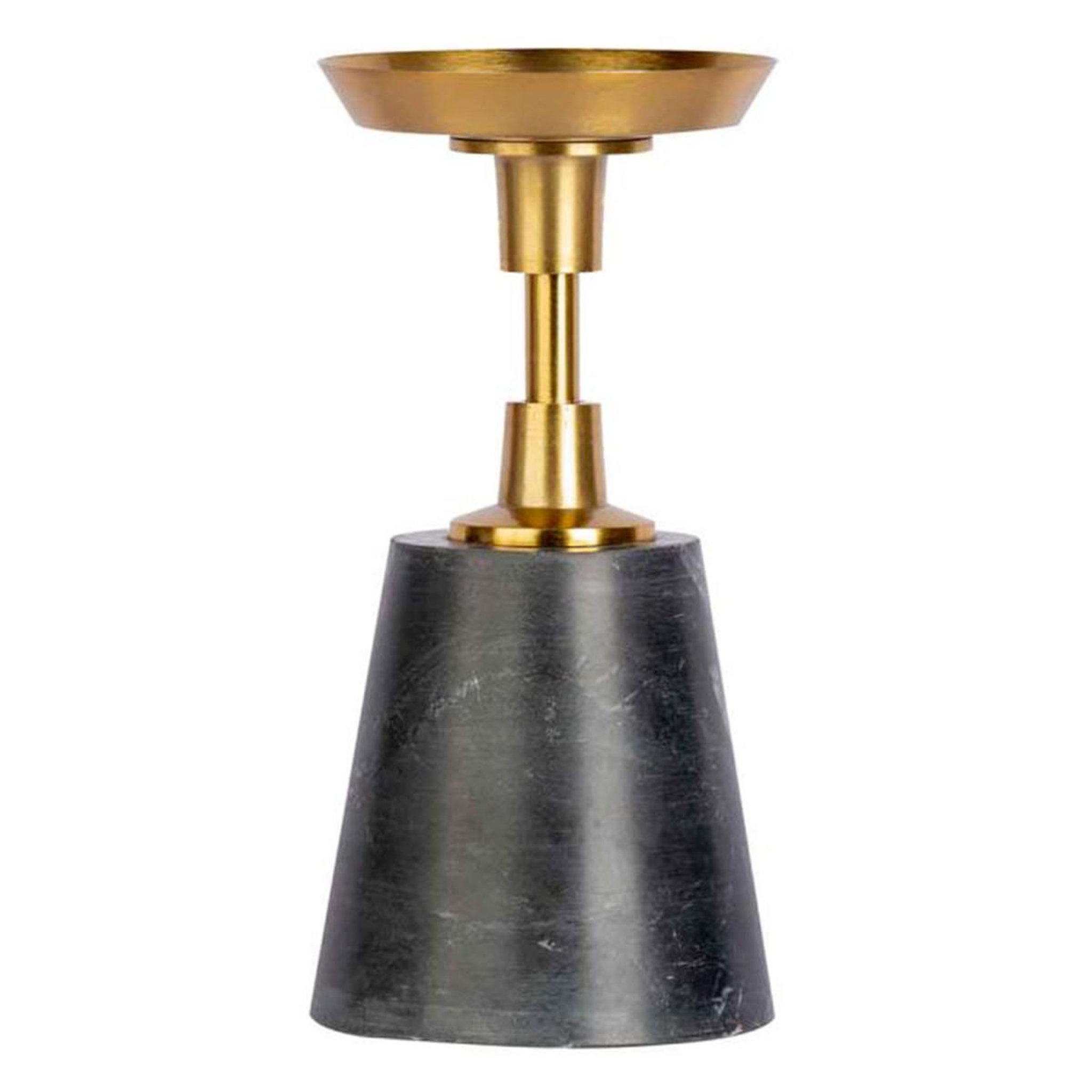Paris Prix Bougeoir design en marbre  fayya  22cm noir & or