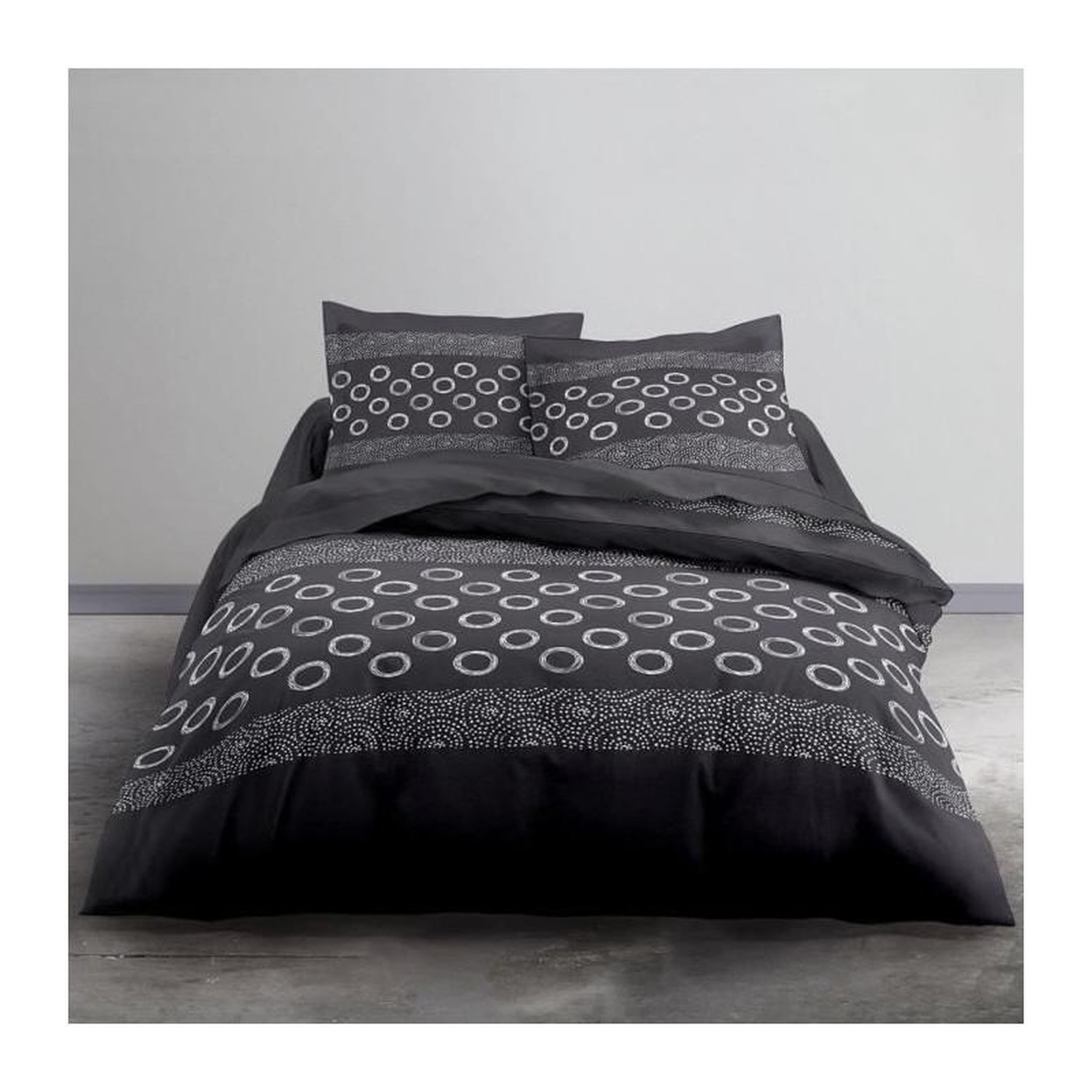 Voir la diapositive 3 : Today TODAY Parure de lit Coton 2 personnes - 240x260 cm - Imprime Gris Gael