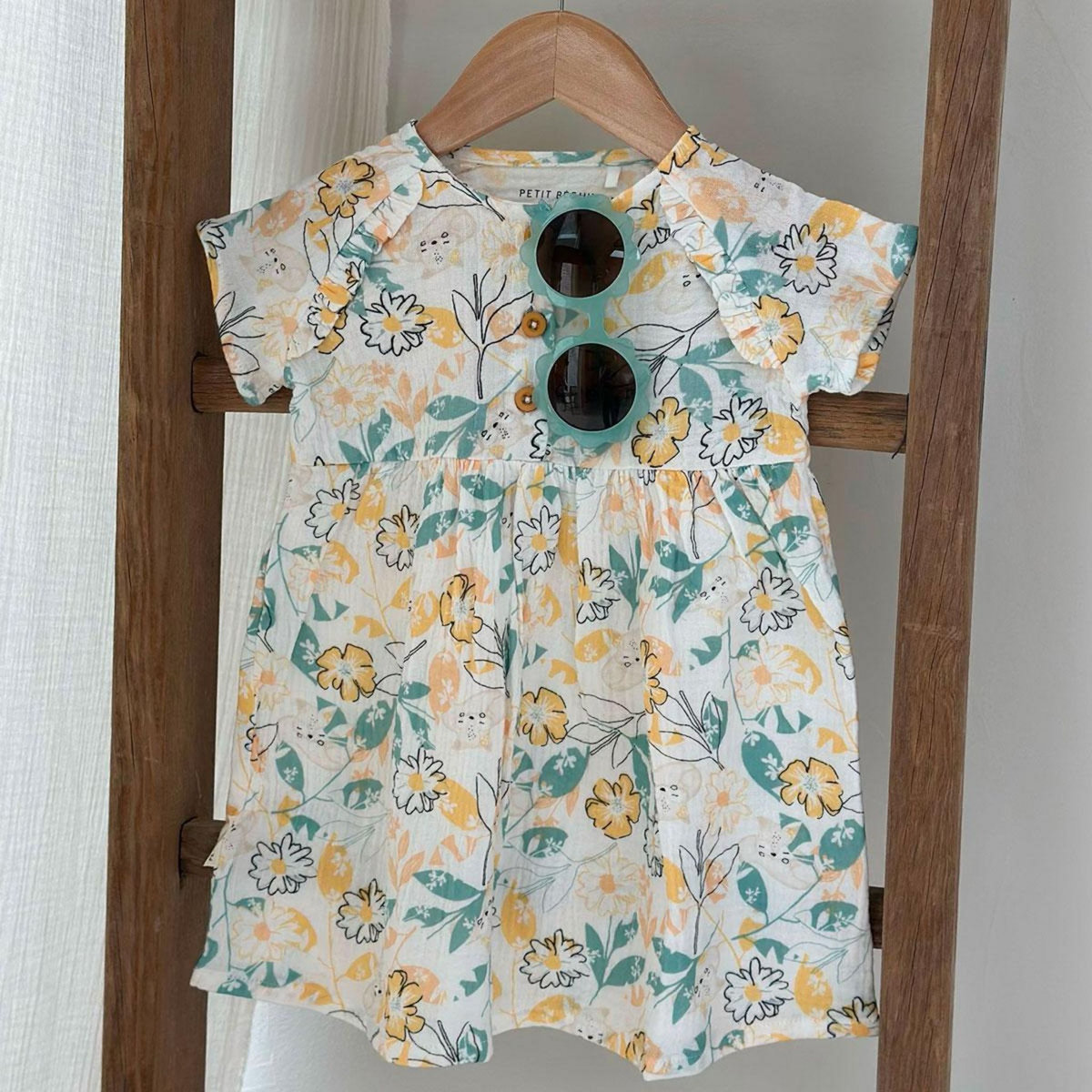 Petit Béguin Robe bébé en gaze de coton Capucine